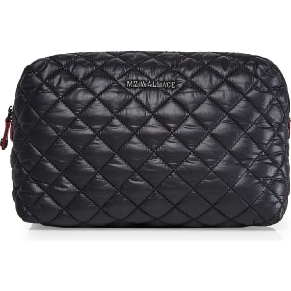 NWT MZ Wallace Black Quilted Cosmetic Bag
